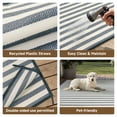 thumbnail image 2 of BERTHMEER Outdoor Rugs 5'x8' on Sale Clearance Waterproof Plastic Reversible Patio Rugs Modern Geometric Stripes Rugs Lightweight Straw Carpets for RV Camping Deck Balcony Porch,Blue Multi White, 2 of 5