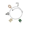 thumbnail image 2 of Delight Jewelry Silvertone Green Four Leaf Clover with Heart Leaves Multi-Colored Crystal Love Charm Bracelet, 2 of 5