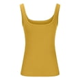 thumbnail image 6 of enyan Workout Tops for Women Womens Ladies Ribbed Thick Strap Racerback Tight Slim Fitted Sporty Workout Tank Tops,Yellow,XL, 6 of 7