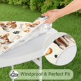 thumbnail image 5 of Cartoon Corgi Dog and Footprints Round Fitted Tablecloth with Elastic Edge,Dining Table Cover Waterproof,Outdoor Round Tablecloth for Camping,Dining,Indoor and Outdoor, 5 of 7