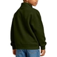 thumbnail image 2 of Cethrio Boys Full Zip Sweatshirts, Casual Long Sleeve Stand Collar Fleece-lined Fall Jackets with Pockets Size 7-8 Years Army Green, 2 of 7