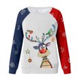 thumbnail image 4 of Chandail de Noël pour Femmes 2023 Mode Décontractée Imprimé Col Rond Ample Manches Longues Hauts Blouse Chandails Sans Capuche en Liquidation, 4 of 4
