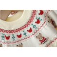 thumbnail image 6 of Tiijoy Toddler Girls Cute Bear Sweater Loose Soft Crewneck Cotton Knit Pullover, White, 6 of 8