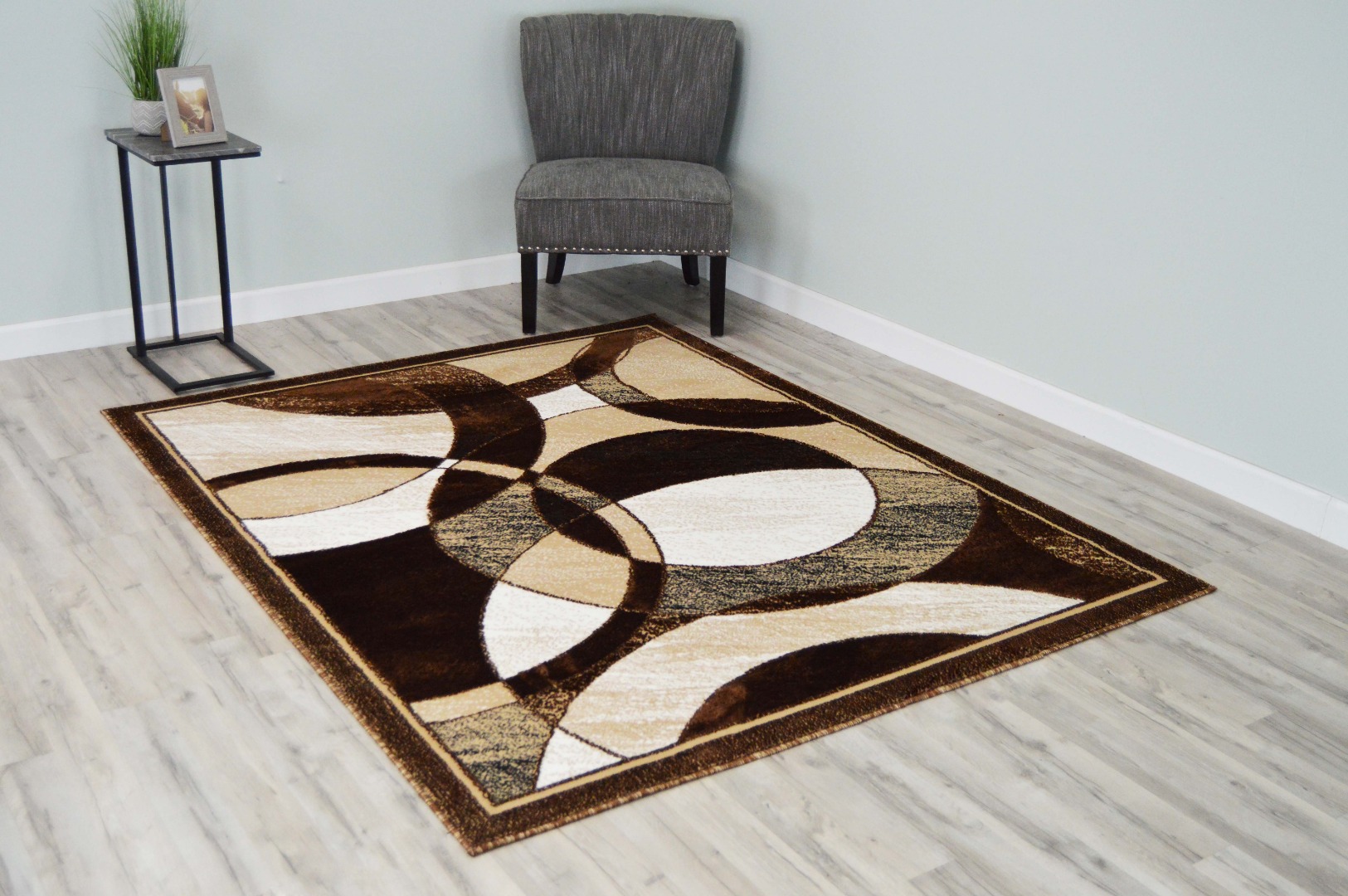 Luna Polyester Modern Circles Contemporary Abstract Area Rug Design