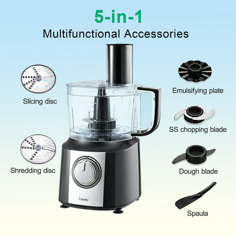 VEVOR Food Processor 14-Cup Vegetable Chopper for Chopping Mixing Slicing and Kneading Dough 600 Watts Stainless Steel Blade Professional Electric