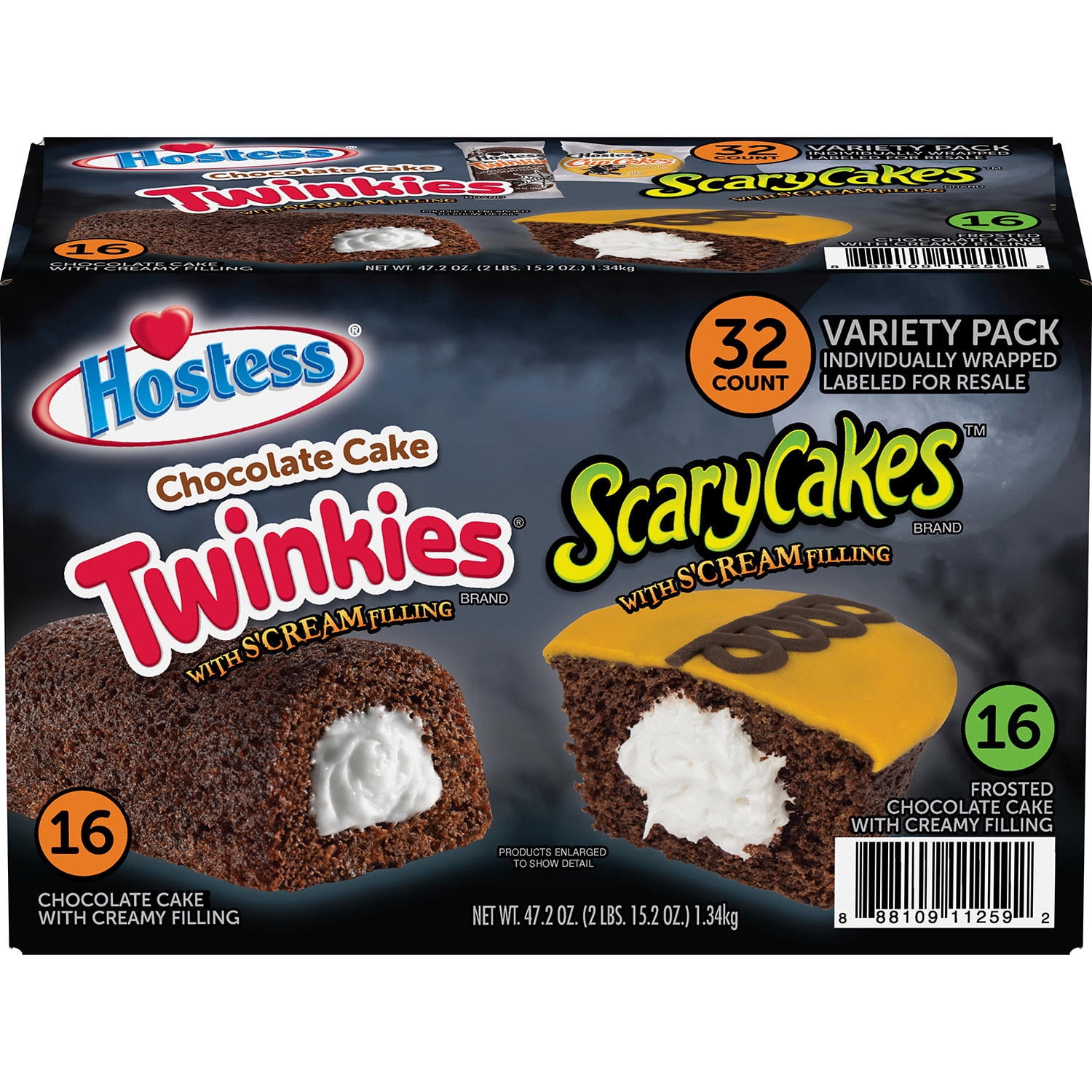 Hostess ScaryCakes Cupcakes and Chocolate Cake Twinkies Variety Pack (32 ct.)