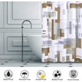 thumbnail image 5 of Stall Small Shower Curtain, Brown Shower Curtain for Bathroom Bath Decor Waterproof Washable Waffle Cloth Fabric Spa Shower Curtains,Contemporary Bathroom Curtains with Hooks, 36W x 72L, 5 of 6