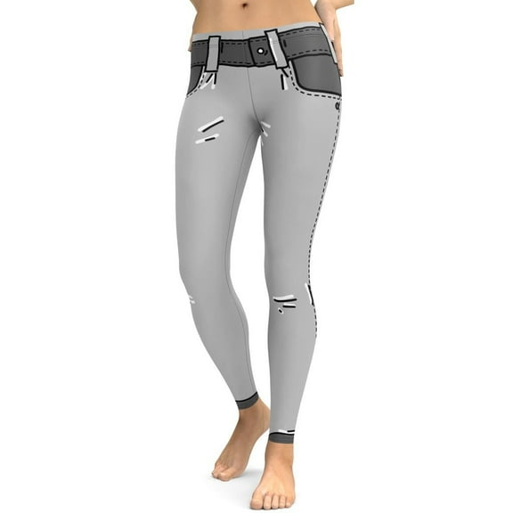 Cartoonized Monochrome Leggings Size: XS for Women | FIERCEPULSE