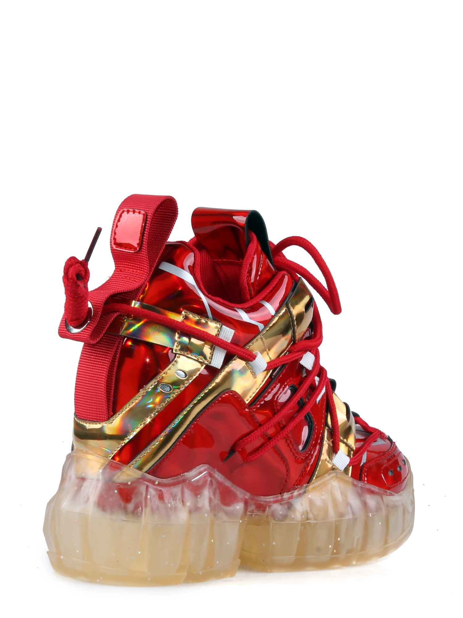 Anthony Wang Chunky Clear Sole Hidden Platform Sneakers in Iron