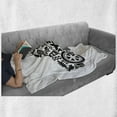 thumbnail image 6 of Auto Mechanic Soft Flannel Fleece Blanket, Monochrome Graphic with Pictograms About Automotive Shape as Car, Cozy Plush for Indoor and Outdoor Use, 60" x 80", Charcoal Grey and White, by Ambesonne, 6 of 6