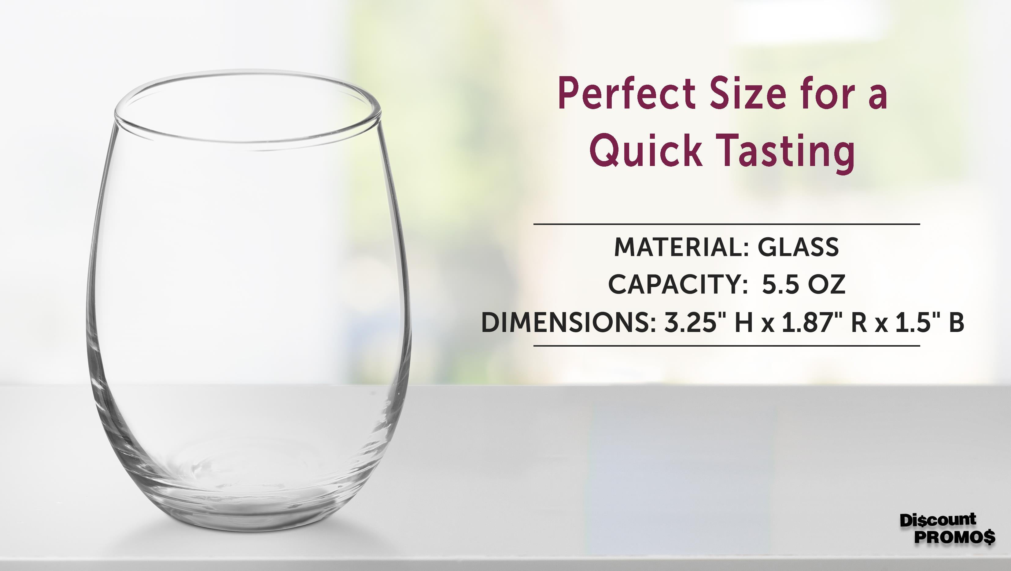 Stemless Wine Glasses by ARC 5.5 oz. Set of 12, Bulk Pack - Perfect for Hotel, Bar, Restaurant or Lounge - Clear