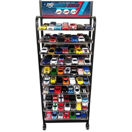 MTI 6038549 57 x 18 x 8 in. Pull Back & Go Vehicles Display Rack with Die Cast Metal  Black