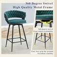 thumbnail image 3 of 360° Free Rotation Modern Bar Stools with Breathable Linen Cushions for Kitchen or Dining Seating, Set of 2, 3 of 12
