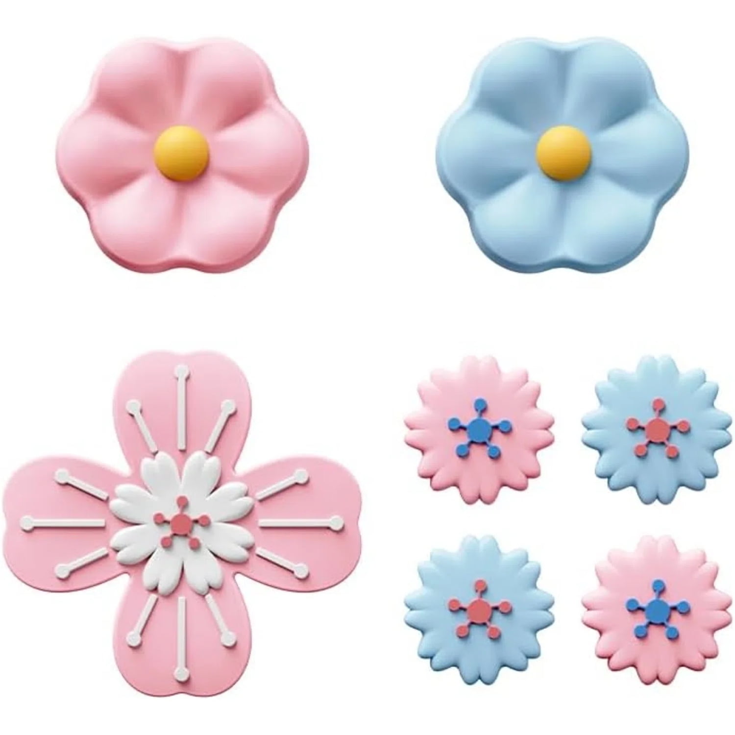Silicone Thumb Grip and Button Caps Set for Nintendo Switch/OLED/Lite - Soft Cross D-Pad, ABXY Keys and Joystick Cover Accessories-Multicolor