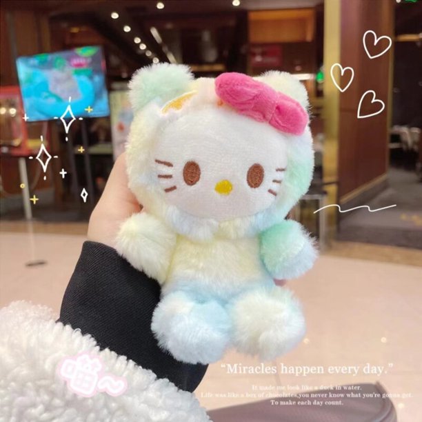 Sanrio-Set De Peluche De Panda, Set De 12CM, bonito colgante Rosa Kawaii, llavero De Peluche, regalo De Navidad