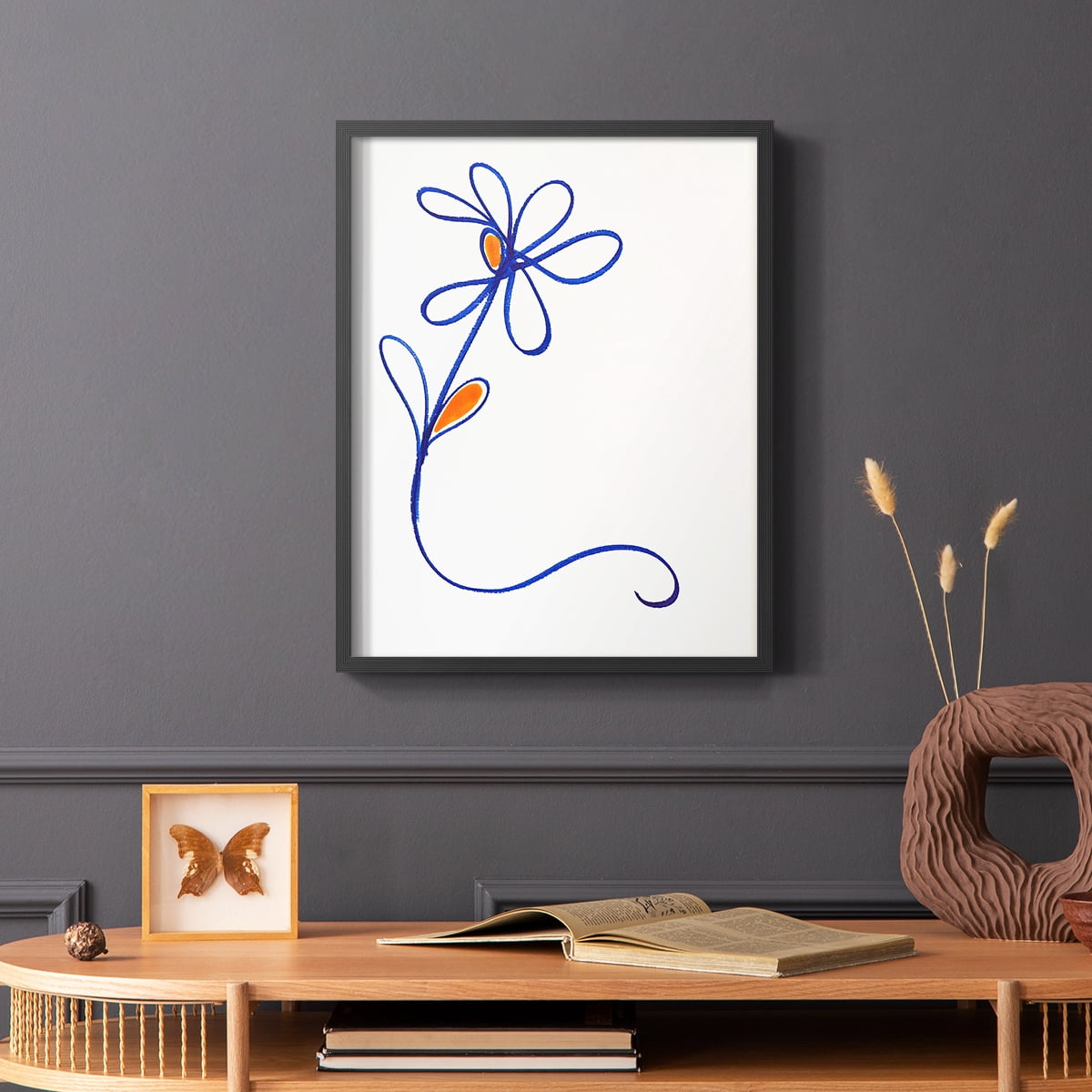 Wobbly Blooms I Framed Print - Solid Wood in Single Picture Frame Solid Wood 2 Framed Print