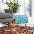 thumbnail image 2 of Home Soft Things Fox Faux Fur Pouf Stool Ottoman - Aqua - 17x17x17", 2 of 7