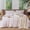 Greyish Pink& White, variant on JOLUSERE 100% Organic Cotton Striped Duvet Cover Queen Set, 3-Piece Linen Like Textured Breathable Comforter Cover (Cornflower Blue& White Classic Stripes)