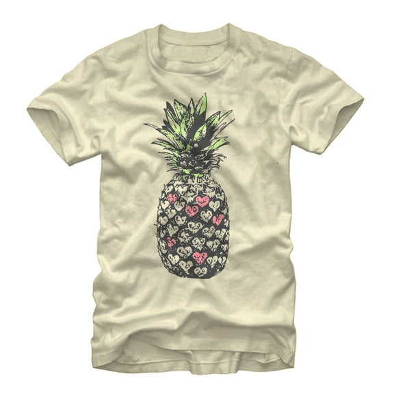 Men's Lost Gods Heart Pineapple  Graphic Tee Cream Medium