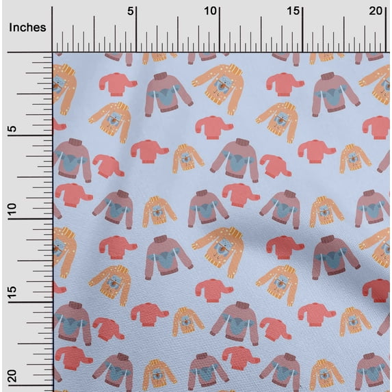 oneOone Cotton Poplin Twill Sky Blue Fabric Clothes Kids Sewing Craft Projects Fabric Prints By Yard 56 Inch Wide