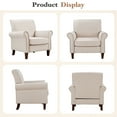thumbnail image 3 of TrumanPick Linen Accent Chairs Upholstered Armchair with Nail-Head Trim Cozy Arm Chair for Living Room Bedroom,Beige, 3 of 6