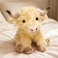thumbnail image 3 of Highland Cow Stuffed Animal 7.9'' Realistic Scottish Cow Plush Toy Soft Farm Animal Cattle Plushie Doll Gift, 3 of 4