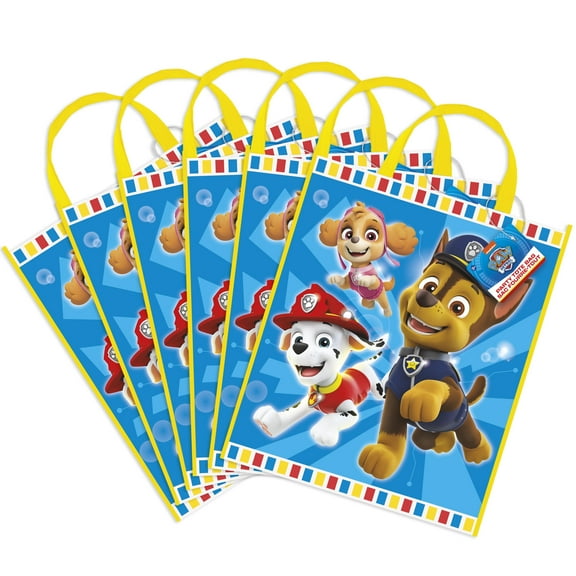 Large Plastic PAW Patrol Goodie Bags, 6ct