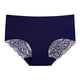 thumbnail image 3 of Gibobby Braguita cintura alta Ropa interior de mujer Bikini sin costuras Ropa interior de encaje Bragas de media espalda(Azul， XXL), 3 of 5