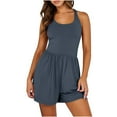 thumbnail image 6 of YTDSCS Women Workout Romper Onesies Sleeveless Jumpsuit Shorts Women's Atheletic Solid Color Bodysuit for Summer S-2XL, 6 of 8