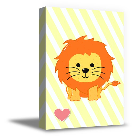 Awkward Styles Friends Forever Canvas Decor Little Lion Illustration Kids Room Wall Art Baby Room Art Funny Decor for Kids Animals Picture Newborn Baby Room Wall Decor Safari Wallpapers Made in USA