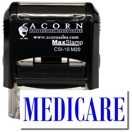 Self-Inking Medicare Stamp with Red Ink