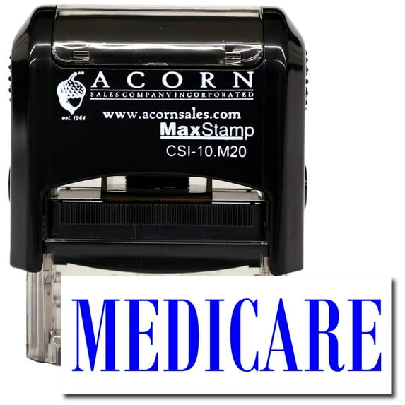 Self-Inking Medicare Stamp with Burgundy Ink