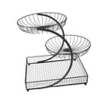 thumbnail image 4 of Cesta de frutas, soporte para frutas y verduras de alambre de hierro multicapa, tazón para bocadillos con fácil limpieza y gran espacio de almacenamie Negro 3 capas, 4 of 8