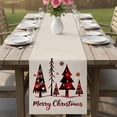 thumbnail image 5 of Christmas Tree Table Runner 36 Inches, Xmas Red Buffalo Plaid Snowflakes Vintage Bed Runner Dresser Scarves Tabletop for Indoor Outdoor Parties/Ceremony/Banquet, 13"x 36", 5 of 8