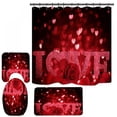 thumbnail image 2 of 4-Piece Shower Curtain Set with Rugs, Toilet Lid Cover Bath Mat, Shower Curtain with 12 Hooks, Durable Waterproof Fabric Shower Curtain for Bathroom Valentine\\\\\\\\\\\\\\\'s Day, 2 of 12