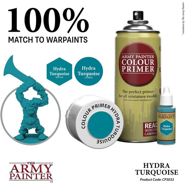 The Army Painter Color Primer Spray Paint, Hydra Turquoise, 400ml