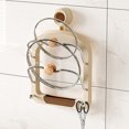 thumbnail image 1 of Simple Houseware Cabinet Door/Wall Mount Pot Lid Organizer Rack, 1.38*8.19*12.4 Inch Suction Cup Pot Lid Non Perforated Wall Mounted Kitchen Shelf, 1 of 7