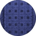 thumbnail image 1 of Ahgly Company Machine Washable Indoor Round Abstract Blue Modern Area Rugs, 4' Round, 1 of 4