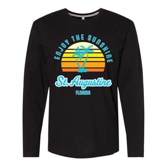 Inktastic Summer Enjoy the Sunshine St. Augustine Florida in Blue Long Sleeve T-Shirt