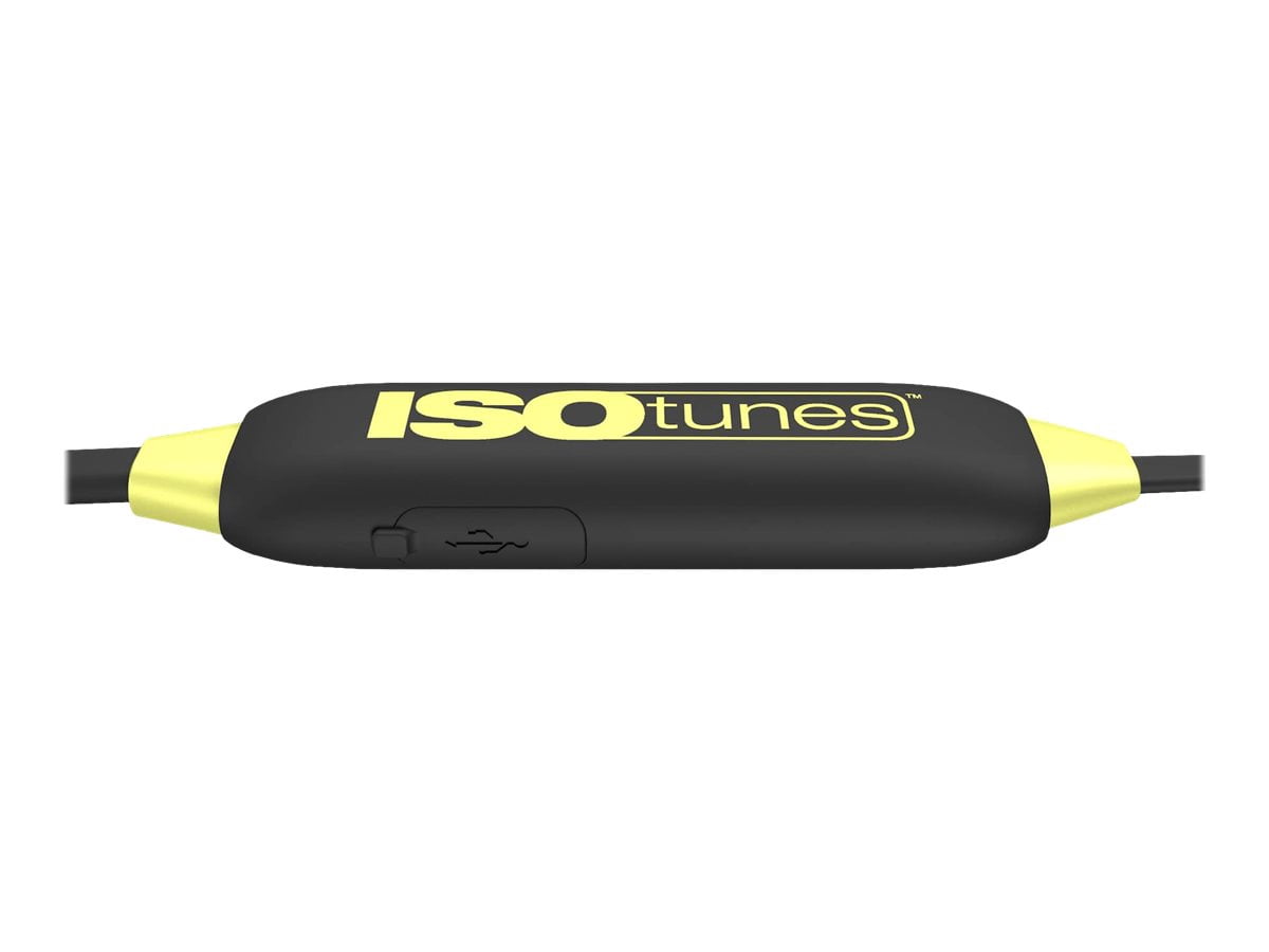 ISOtunes Xtra 2.0 - Earphones with mic - in-ear - Bluetooth - wireless - noise isolating - safety yellow
