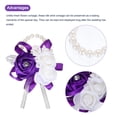 thumbnail image 3 of 3Pcs Wrist Corsage Artificial Flower Bracelets Rose Wrist Bride Groom Decorative for Wedding Ceremony Prom Purple, 3 of 5