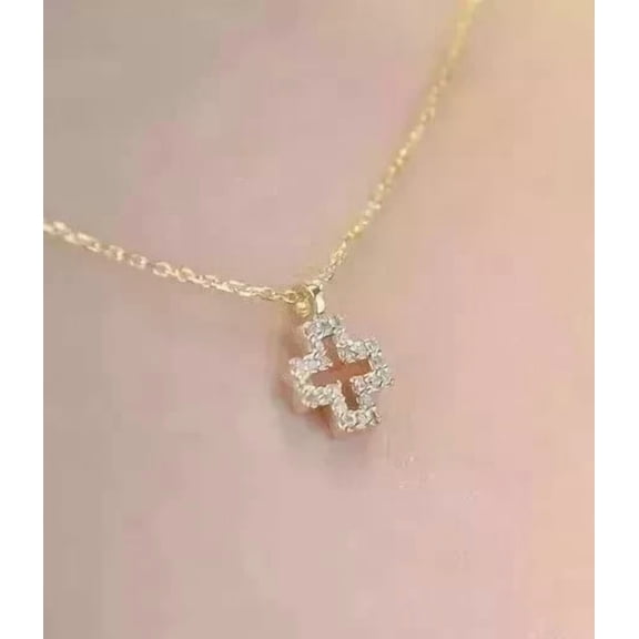 0.50Ct Round Cut Lab-Created Diamond Women's Cross Pendant 14K Yellow Gold Over