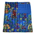 thumbnail image 4 of indian quilts single size, Handmade Kantha Quilt Cotton Bedspread, Indian Vintage Kantha Throw Blanket, Reversible Floral Patchwork Quilt, 4 of 7