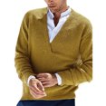 thumbnail image 2 of ZKCCNUK Fashion Solid Color V-neck Men's Sweater Bottoming Sweater Knitwear on Clearance, 2 of 3