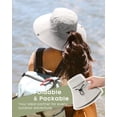 thumbnail image 4 of Minzimin Womens Sun Hat with Ponytail Hole Beach Hiking Summer Wide Brim UPF 80+ Outdoor Protection Foldable Bucket Hat, 4 of 6