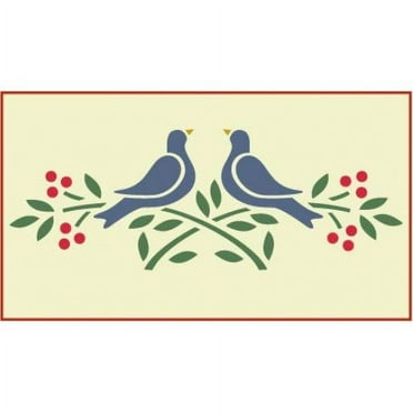 Love Birds Stencil - Colonial Folk Art DIY Signs Mylar Country - The Artful Stencil