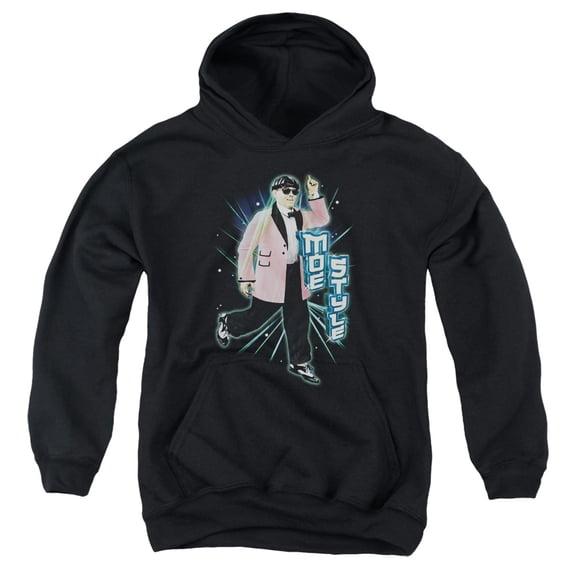 Three Stooges - Moe Style - Youth Hooded Sweatshirt - Small