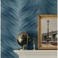 thumbnail image 3 of Harry & Grace Blue Lake Washed Chevron Peel and Stick Wallpaper - 20.5 ft. W x 18 ft. L Roll, 3 of 8
