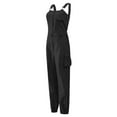 thumbnail image 4 of Fangasis Ladies Long Pants Belt Jumpsuits Sleeveless Romper Women Casual Overalls Solid Color Beach Trousers Black XL, 4 of 8