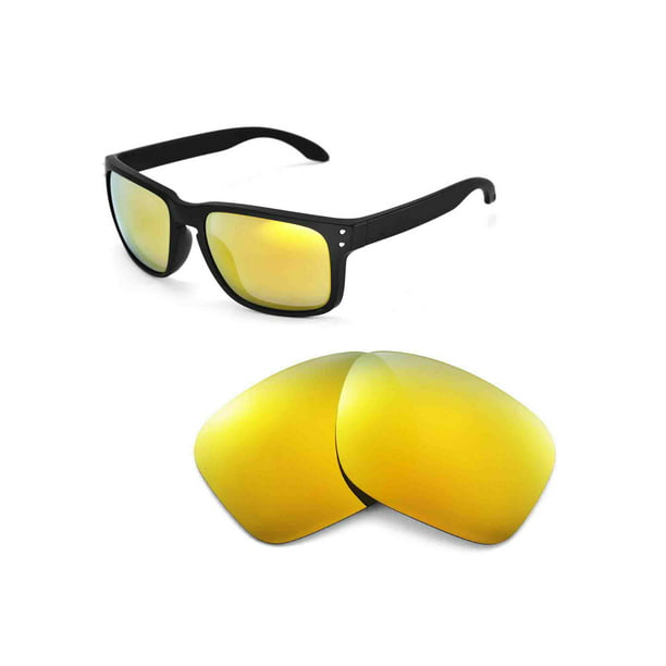 Walleva 24K Gold Polarized Replacement Lenses for Oakley Holbrook Sunglasses  